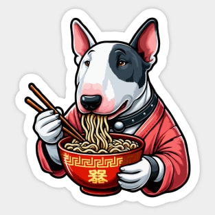 Chinese Bull Terrier Eating Ramen Sticker